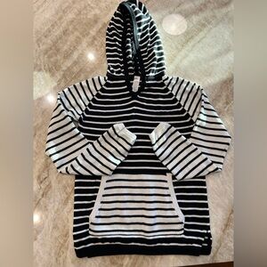 Ivivva Hooded Sweater Youth 14 | Black White Striped | 100% Cotton Pullover
